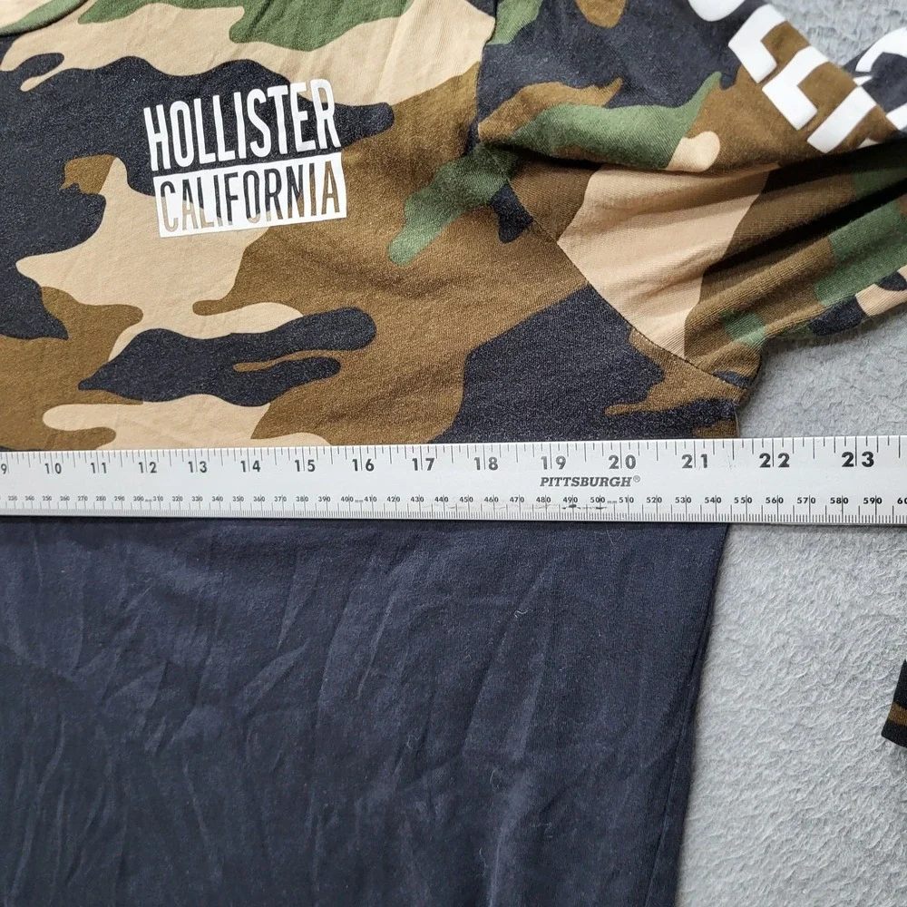 Hollister Men Shirt L Camo Camouflage California Logo‎ Graphic Print